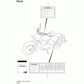 Схема вузла: Інформаційні наклейки (Vl800Bl4 E28) для Suzuki VL800 Boulevard C50 BOSS
