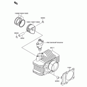 Схема узла: Цилиндр & Поршень для Suzuki DR-Z110