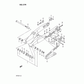 Схема узла: Задний рычаг подвески (Model l) для Suzuki RM125