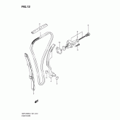 Схема вузла: Ланцюг ГРМ & Натягувач & Заспокоювач Suzuki GSF1250 Bandit S