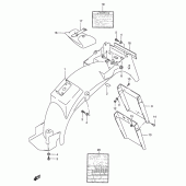 Схема вузла: Заднє крило & Інформаційні наклейки (Model t) для Suzuki VX800 VX800