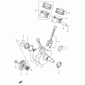 Схема вузла: Колінчастий вал Поршень для Suzuki VS600 Intruder 600