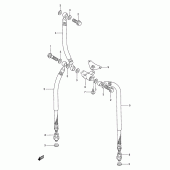 Схема вузла: Передній гальмівний шланг Suzuki GSX750 Katana