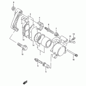 Схема вузла: Передній гальмівний супорт для Suzuki GZ125 Marauder