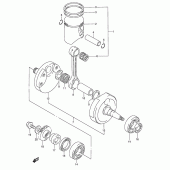 Схема вузла: Колінчастий вал & Поршень (Model s/t) для Suzuki RMX250