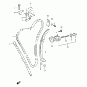Схема узла: Цепь ГРМ & Натяжитель & Успокоитель для Suzuki GSX750 Katana