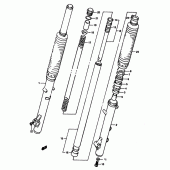 Схема вузла: Вилка передньої осі для Suzuki DR650 DR650RS