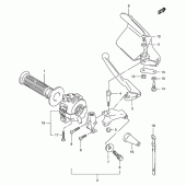 Схема вузла: Ліва ручка керма (P9) для Suzuki TS125