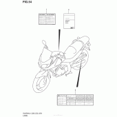 Схема вузла: Інформаційні наклейки (Dl650Al4 E28) для Suzuki DL650 V-Strom