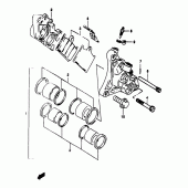 Схема вузла: Передній гальмівний супорт (Gsf1200sav/saw/sax/say) для Suzuki GSF1200 Bandit
