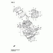 Схема вузла: Головка циліндра Suzuki GZ250 Marauder