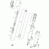 Схема узла: Передняя вилка (Model k/l/m/n/p/r/s/t) для Suzuki GSX600 Katana