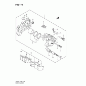 Схема узла: Задний тормозной суппорт (Dl650al1 e2) для Suzuki DL650 V-Strom