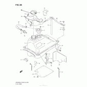 Схема вузла: Паливний бак (An400Za L2 E28) для Suzuki AN400 Burgman (EU analogue of SkyWave)