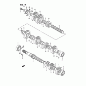 Схема узла: Трансмиссия (Model h/j/k/l, model m e1, e39, model n/p e1) для Suzuki VS1400 Intruder 1400
