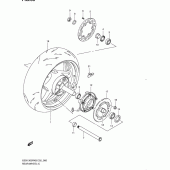 Схема узла: Заднее колесо (Model k8/k9) для Suzuki GSX1300 Hayabusa