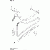Схема вузла: Ланцюг ГРМ & Натягувач & Заспокоювач для Suzuki AN650 Burgman (EU analogue of SkyWave)