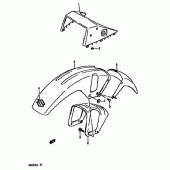 Схема узла: Кожух фары & Переднее крыло для Suzuki DR800