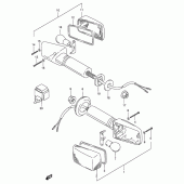 Схема вузла: Поворотники (Model p/r) для Suzuki GSX-R1100