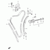 Схема вузла: Ланцюг ГРМ & Натягувач & Заспокоювач Suzuki GSX750 Katana
