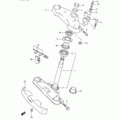 Схема вузла: Кронштейн передньої вилки (Model y/k1) для Suzuki VL250 Intruder LC