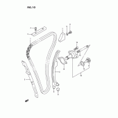 Схема вузла: Ланцюг ГРМ & Натягувач & Заспокоювач Suzuki GSX-R750