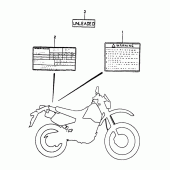 Схема вузла: Інформаційні наклейки для Suzuki DR350