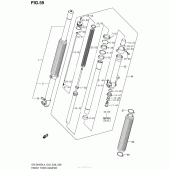 Схема узла: Вилка передней оси для Suzuki DR-Z400 DR-Z400S