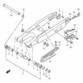 Схема вузла: Задній важіль підвіски (Model x) для Suzuki RM250