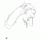 Схема вузла: Заднє крило (Model v/w) для Suzuki TU250
