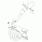 Схема вузла: Вихлопна система для Suzuki GSX400