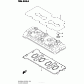 Схема вузла: Клапанна кришка Suzuki GSX-R600