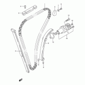 Схема вузла: Ланцюг ГРМ & Натягувач & Заспокоювач Suzuki GS500