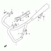Схема вузла: Вихлопна система для Suzuki GZ250 Marauder