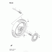 Схема вузла: Переднє колесо для Suzuki GW250 Inazuma