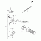 Схема вузла: Права ручка керма для Suzuki TS185