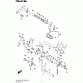 Схема узла: Копирный вал & Вилки & Вал переключения для Suzuki DR-Z400 DR-Z400S