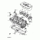 Схема вузла: Головка циліндра (Model j/k) для Suzuki GSX-R750