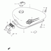 Схема вузла: Паливний бак для Suzuki VS600 Intruder 600