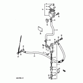 Схема вузла: Задній гальмівний циліндр для Suzuki GSX-R750