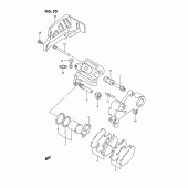 Схема вузла: Задній гальмівний супорт (Model n) для Suzuki RM125
