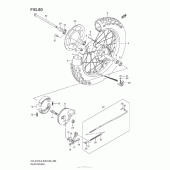 Схема узла: Заднее колесо (Dr-Z125 E33) для Suzuki DR-Z125 DR-Z125