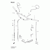 Схема вузла: Кермо & Тросики для Suzuki TF125