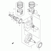 Схема узла: Коленчатый вал & Поршень для Suzuki DR-Z125 DR-Z125L