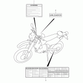 Схема вузла: Інформаційні наклейки для Suzuki DR-Z400 DR-Z400S