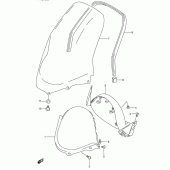 Схема вузла: Вітрове скло (Model x/y) для Suzuki AN400 Burgman (EU analogue of SkyWave)