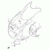 Схема вузла: Передній обтічник (Model v) для Suzuki GSX-R600