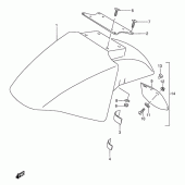Схема узла: Переднее крыло (Model j/k/l/m/n/p/r) для Suzuki GSX600 Katana