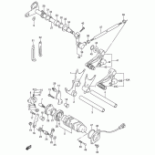 Схема вузла: Копірний вал & Вилки & Вал перемикання для Suzuki RF600