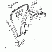 Схема вузла: Ланцюг ГРМ & Натягувач & Заспокоювач Suzuki GS1000